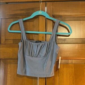 NWT Stylish Blue Square Neck Crop Top